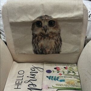 Owl Print Canvas Tote Bag